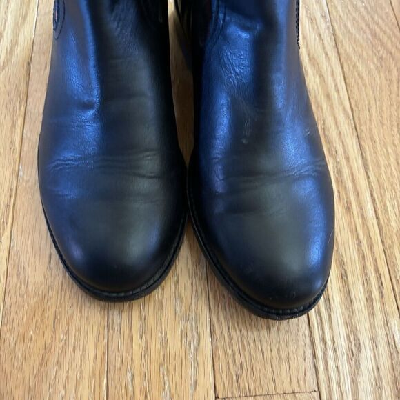 COACH CHRISSI SIGNATURE BLACK Leather Plaid Knee High Riding Boots Sz 7 - Picture 10 of 12